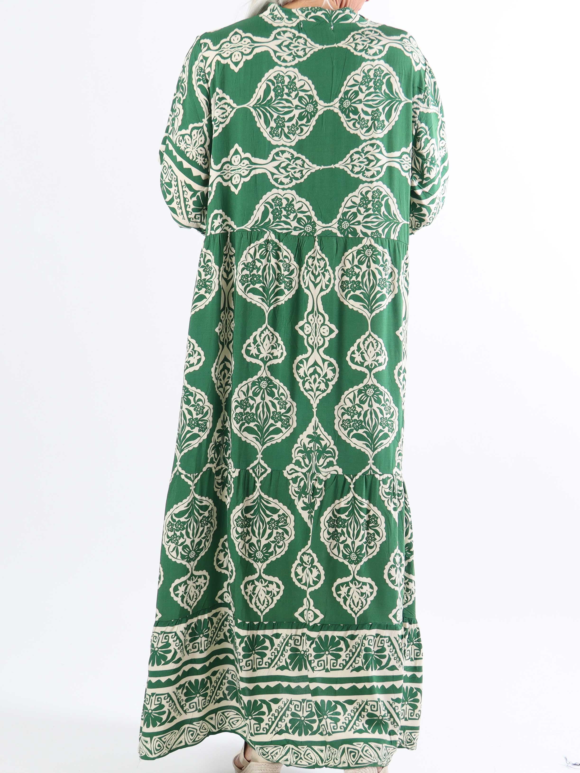 Melly - Lång mönstrad tunikaklänning i stora storlekar